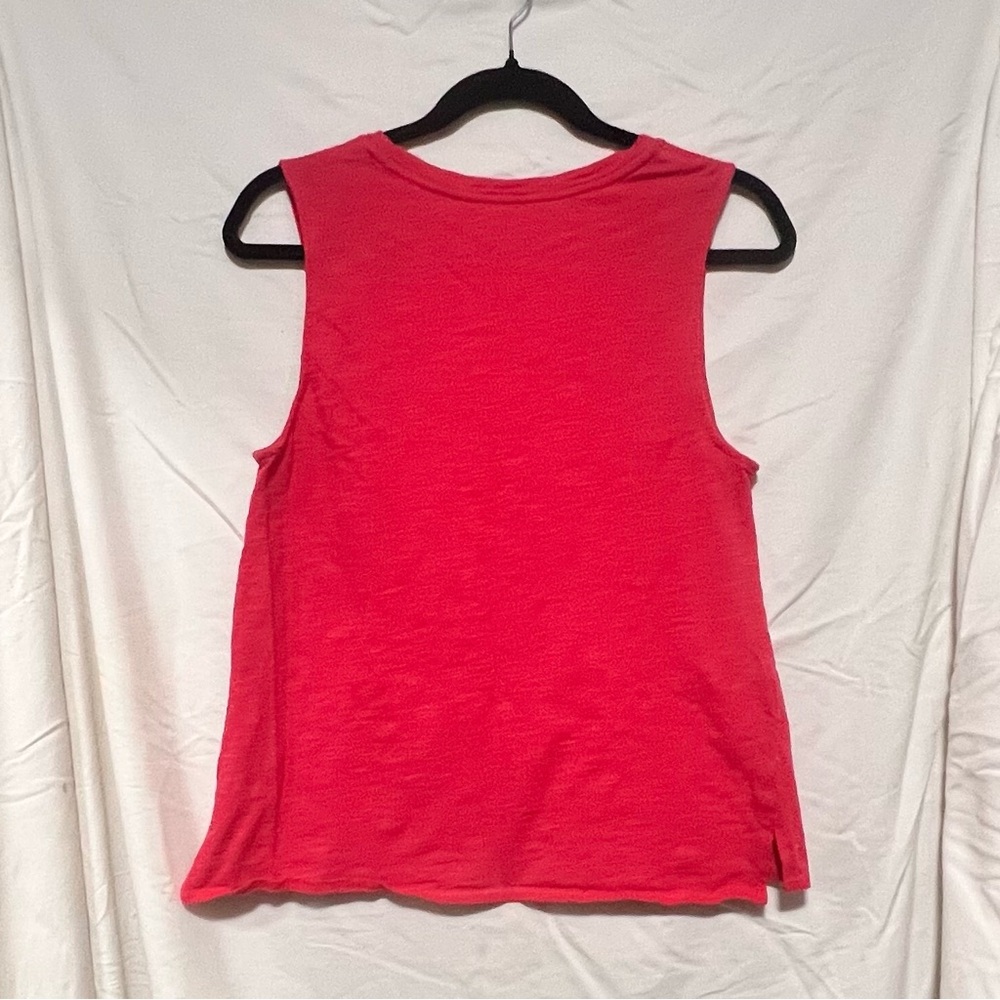 Express Pink Sleeveless Graphic Muscle Tank Top Summer Vacation Beach Casual - Picture 5 of 5